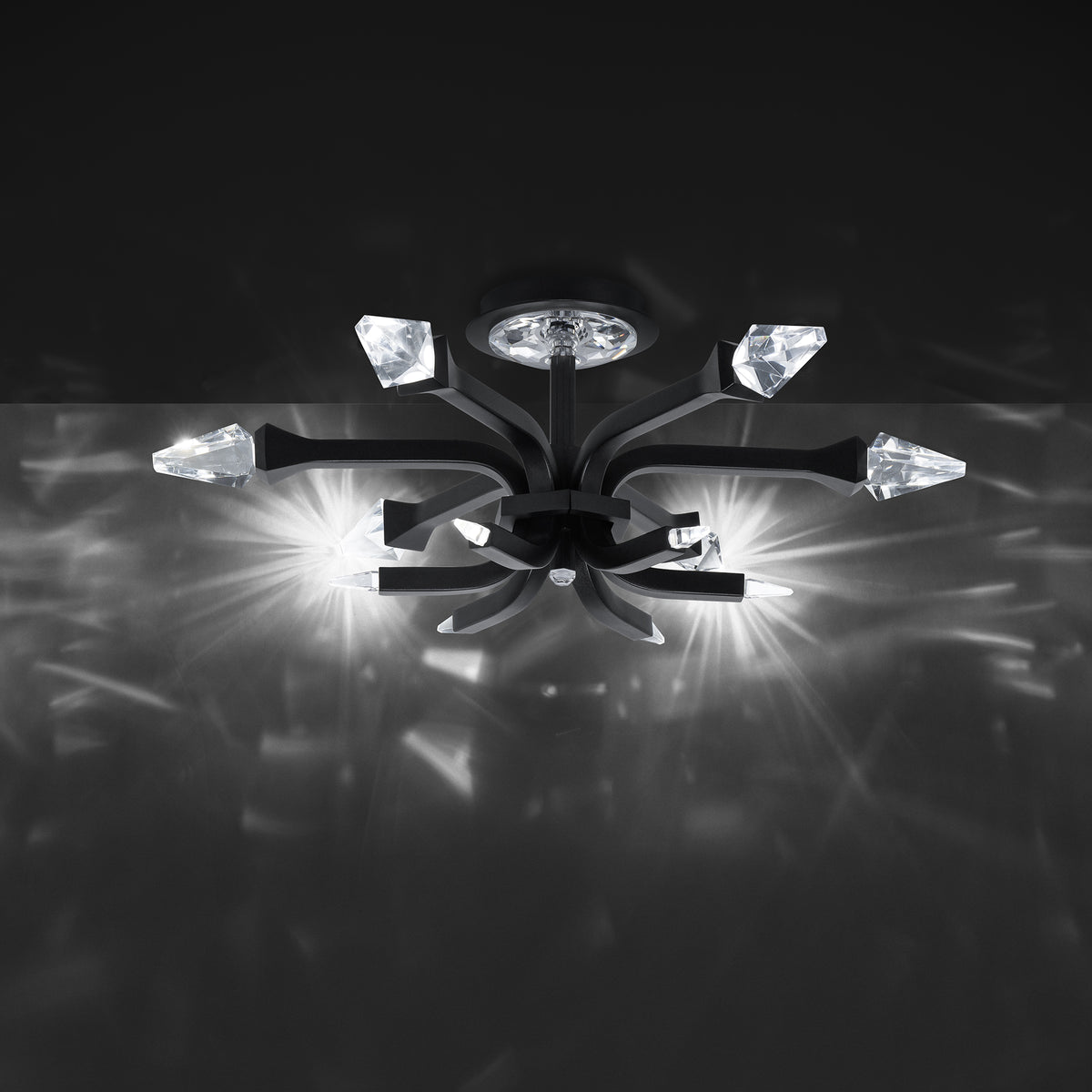 Schonbek Beyond - BFM25524-BK - LED Flush Mount - Plumeria - Black