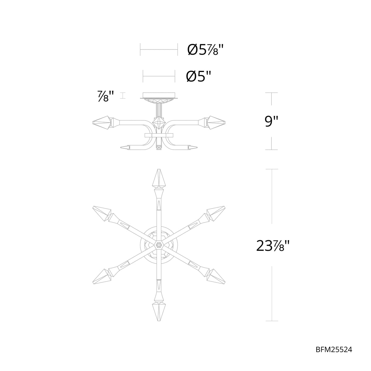 Schonbek Beyond - BFM25524-BK - LED Flush Mount - Plumeria - Black