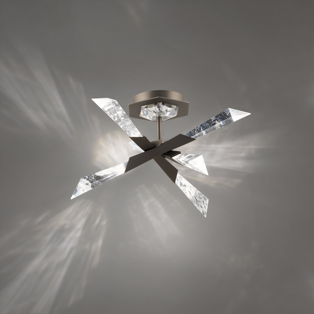 Schonbek Beyond - BFM31417-AN - 17" Semi-Flush Mount - Solitude - Antique Nickel