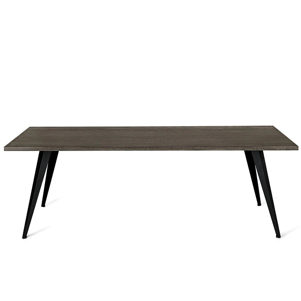 Mater Dining Table - Sirka Grey Stained Beech wood, Recycled aluminium legs