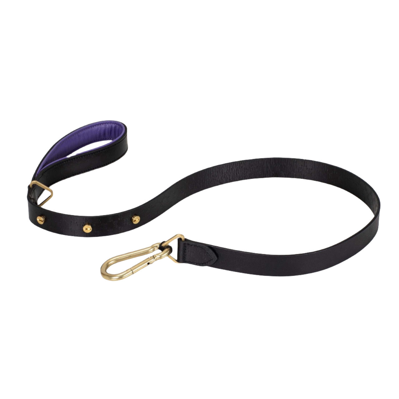 Dog Leash - Black / Purple / Brass