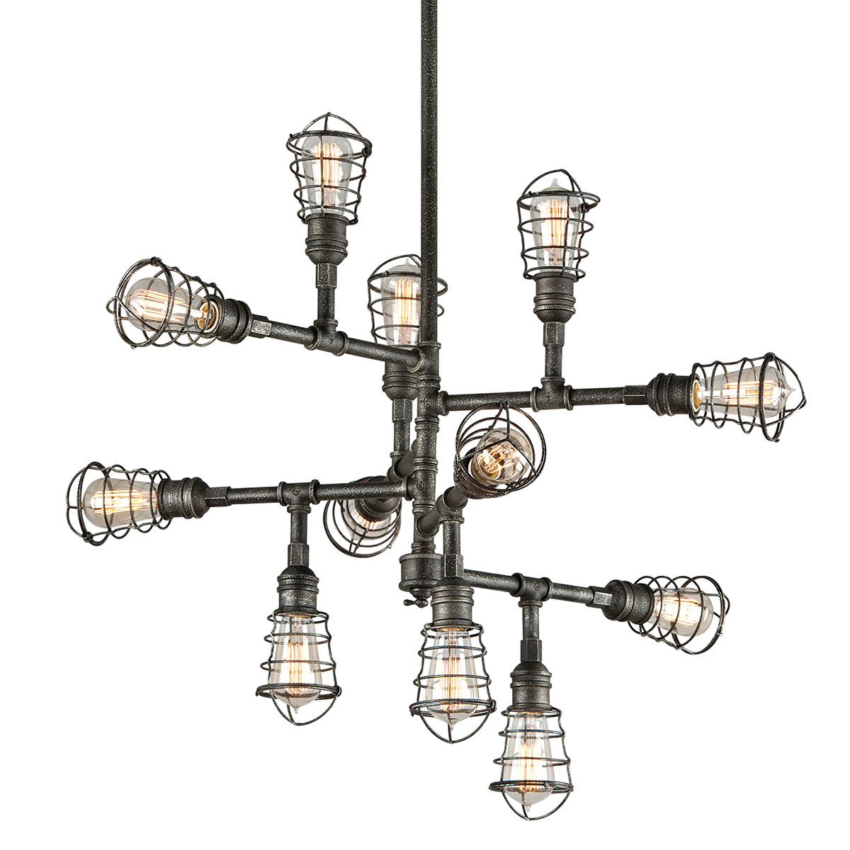 Troy Lighting - F3817-APW - 12 Light Chandelier - Conduit - Aged Pewter