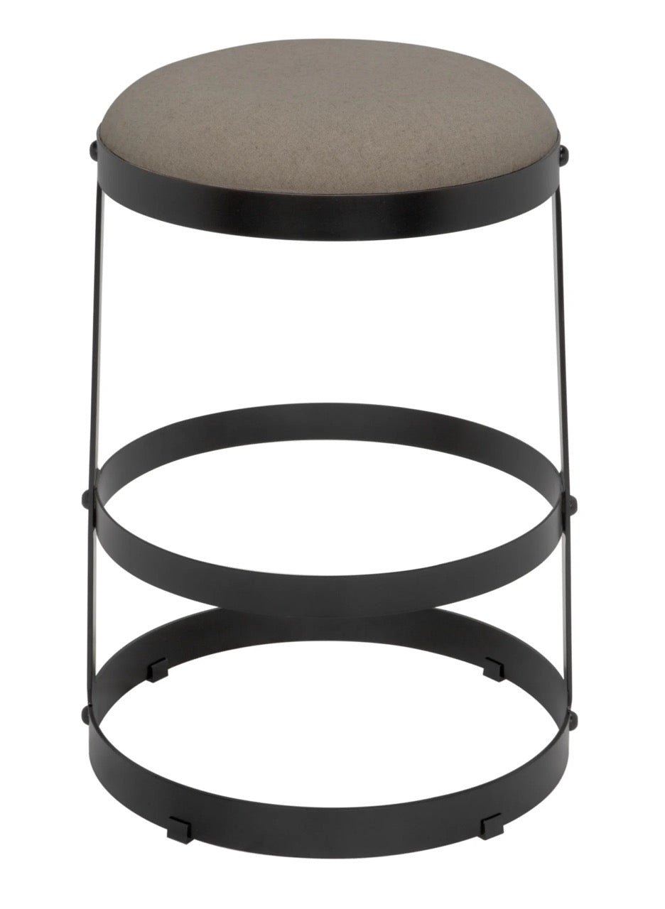 Dior Counter Stool, Black Steel