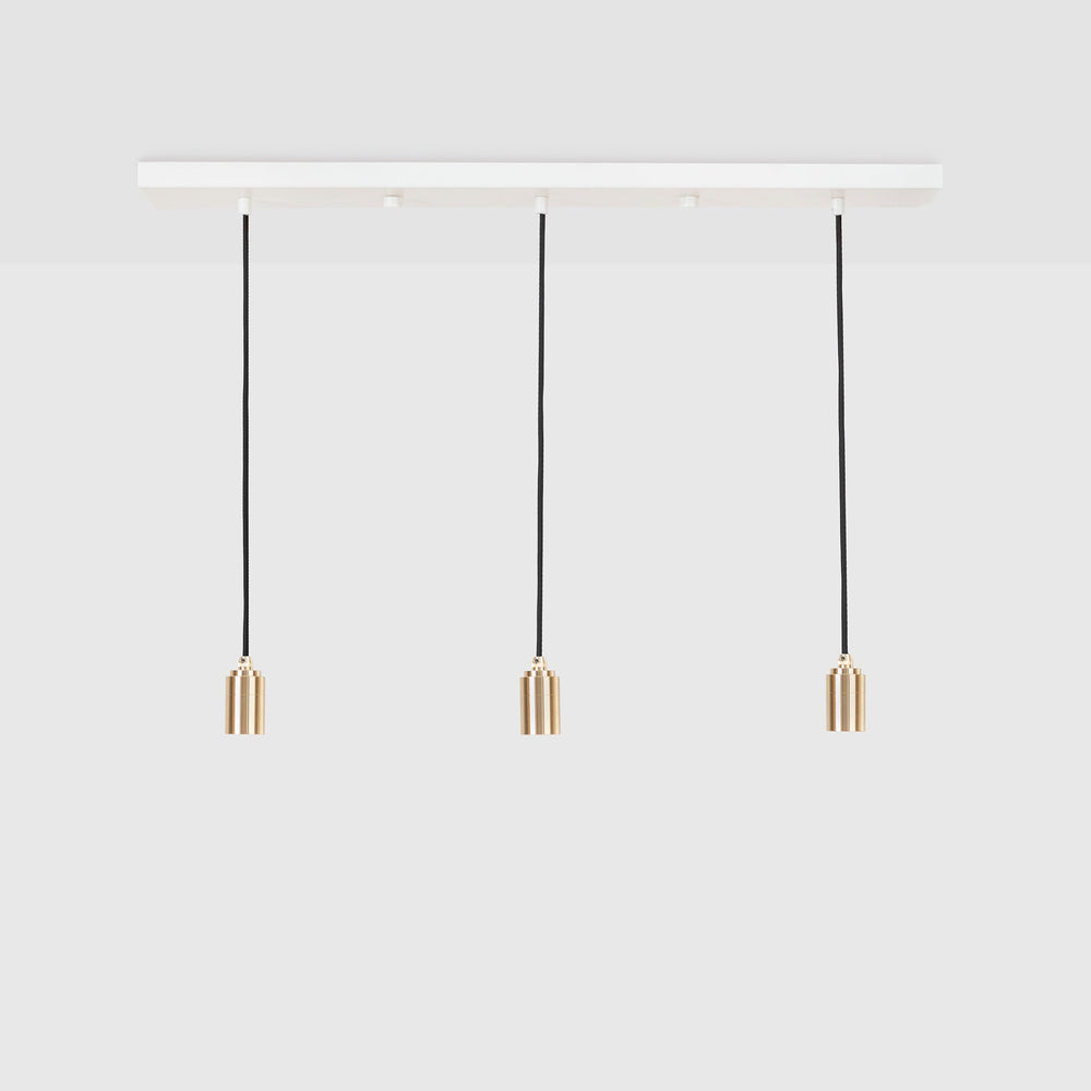 Linear Triple Pendant in Brass