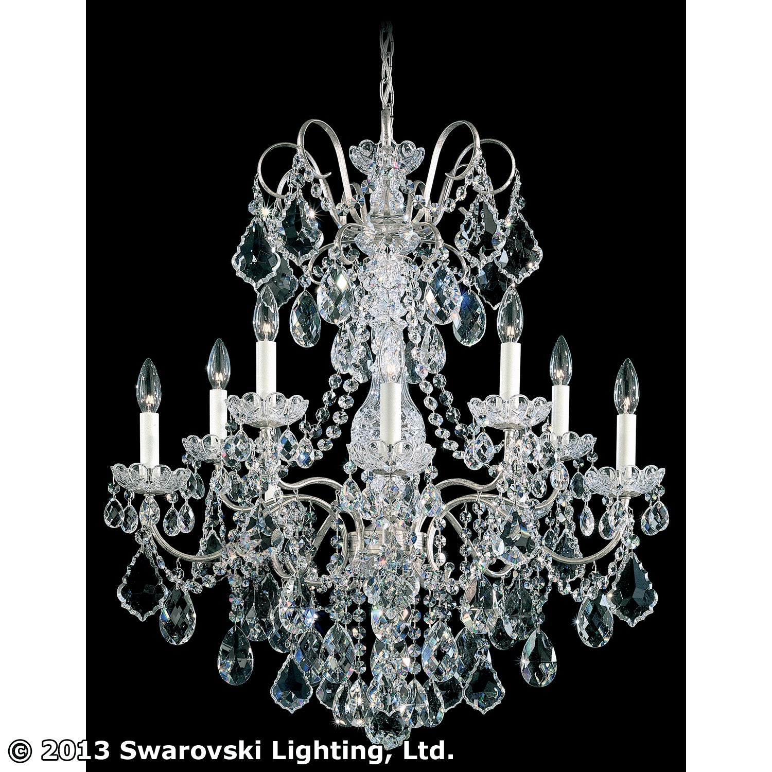 Schonbek - 3657-48H - Ten Light Chandelier - New Orleans - Antique Silver