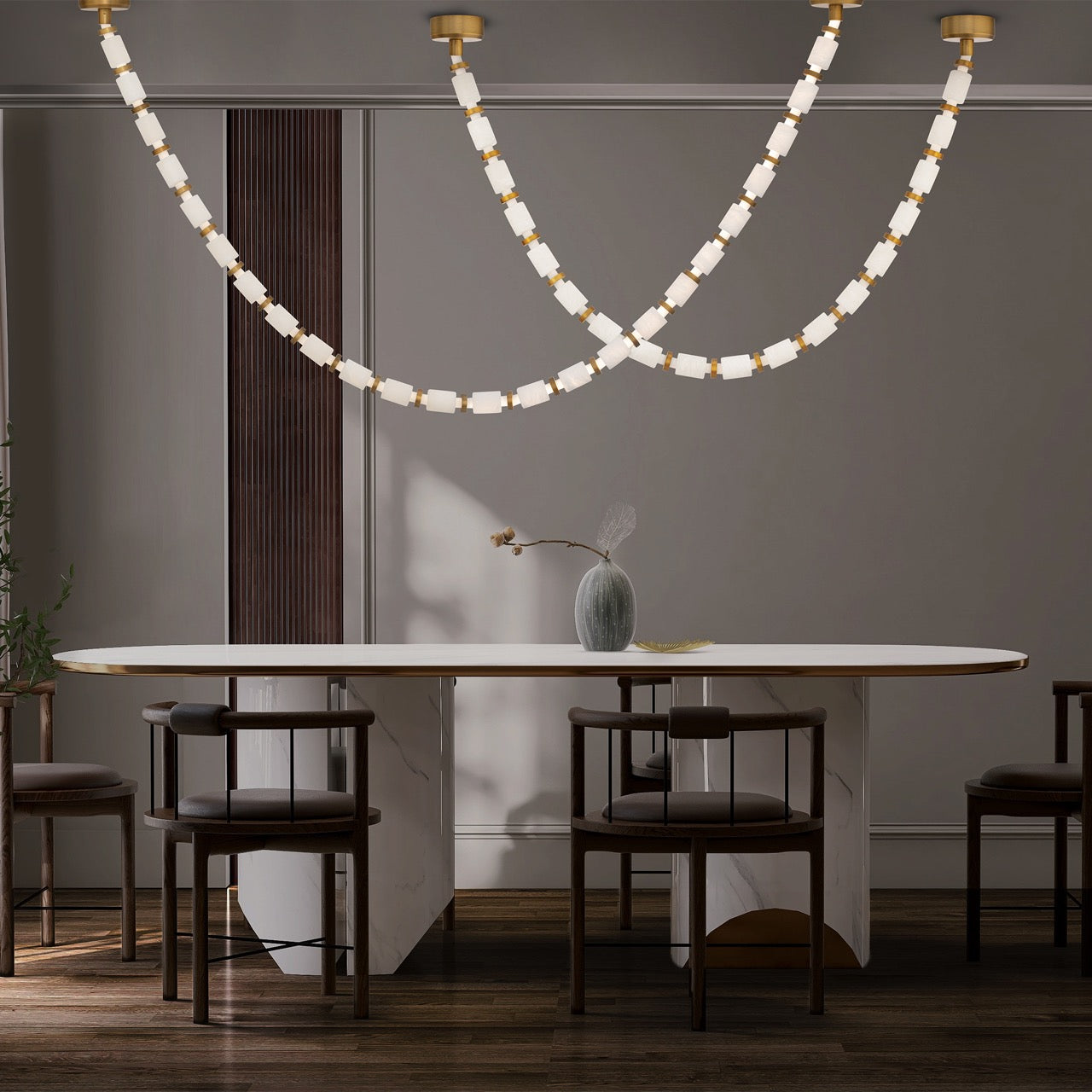 LED Chandelier in Aged Brass  from the Entice collection