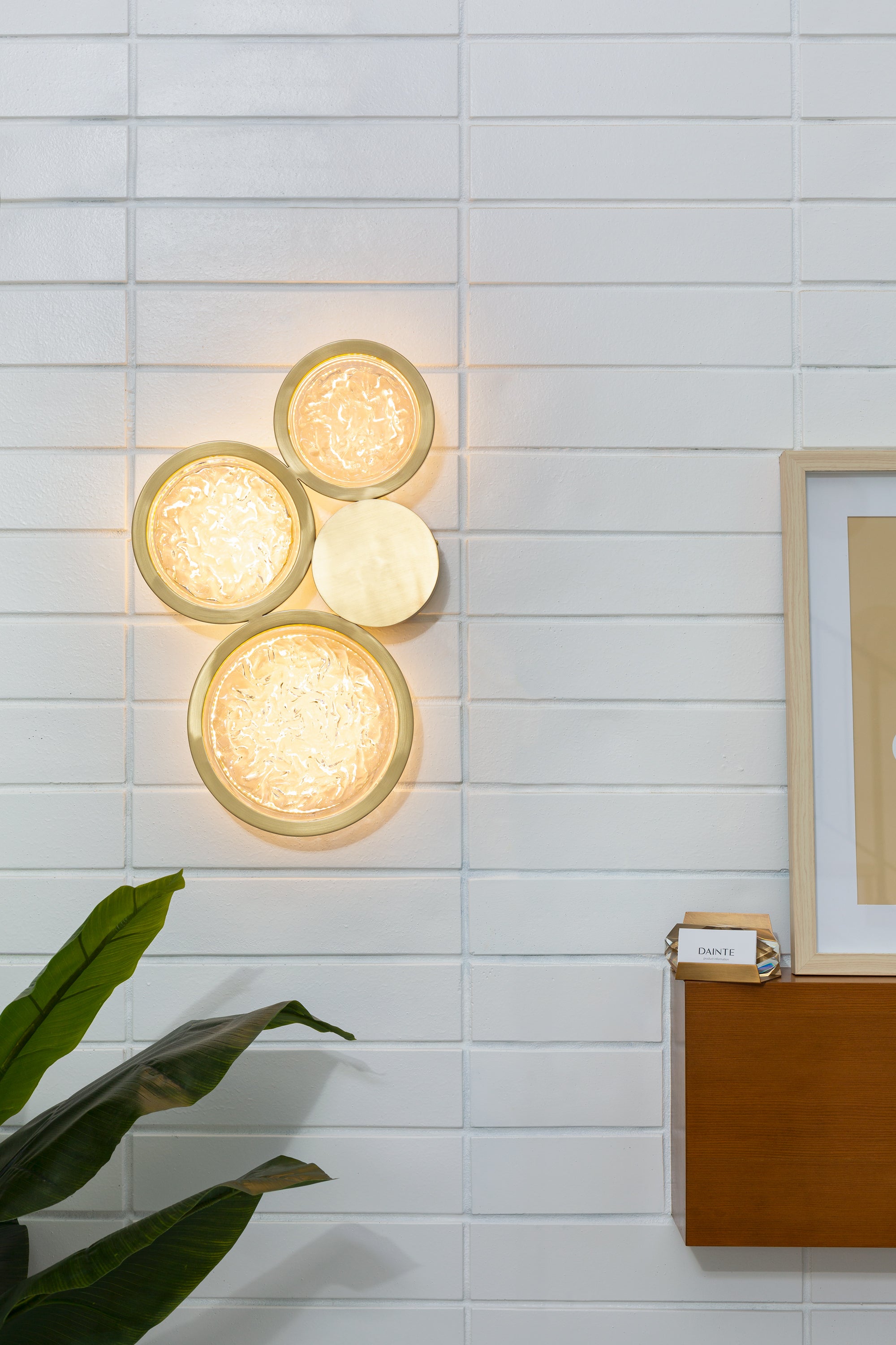 Wall Sconce - Crystal and Brass Circles