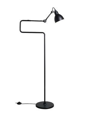 Steel reading floor lamp. It has grand proportions, is highly adjustable and graphic, and the ideal height for use at the end of t