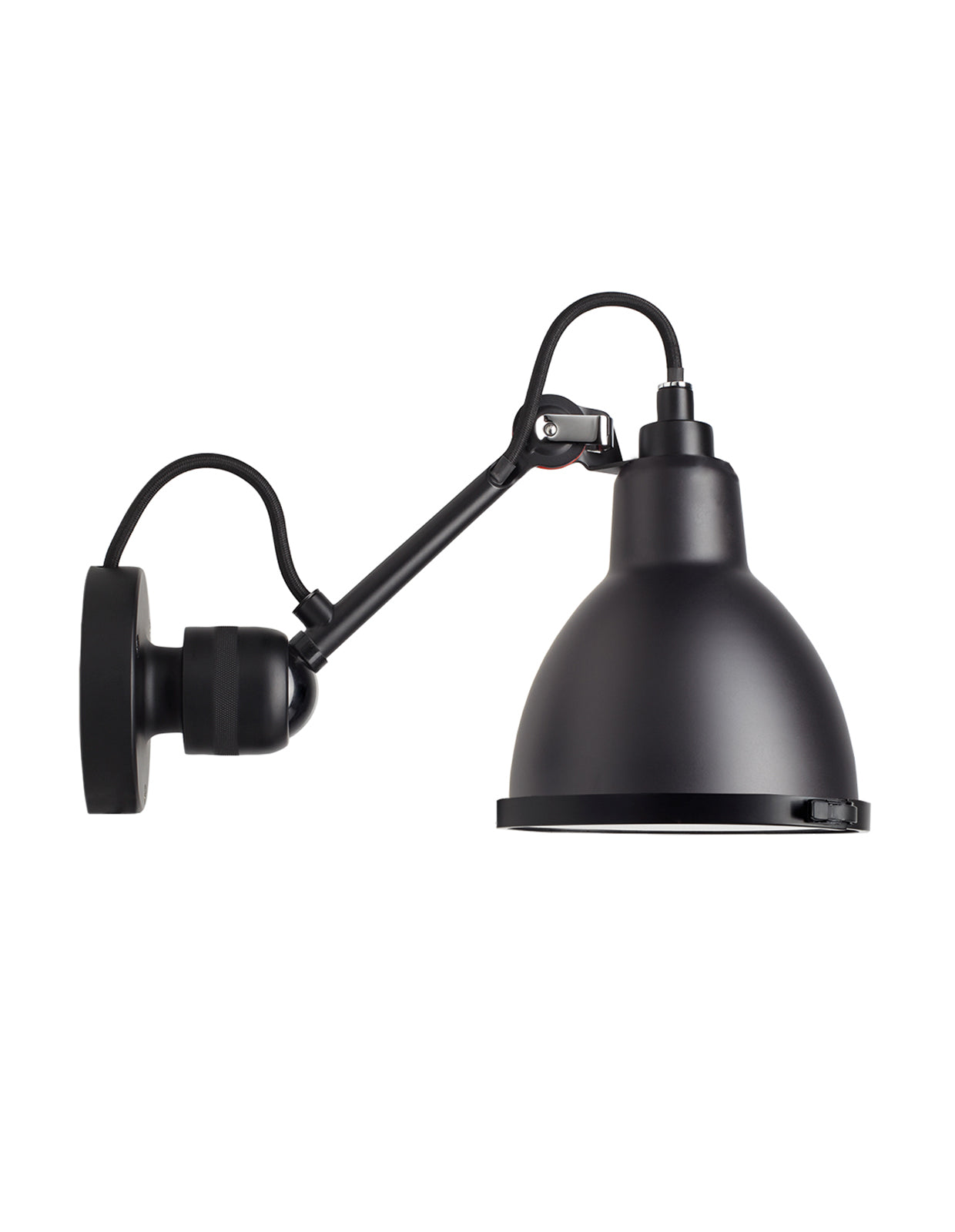 Steel spotlight which shares the many qualities of Lampe Gras No. 304. Resistant to humidity and dust, classified IP44, and design