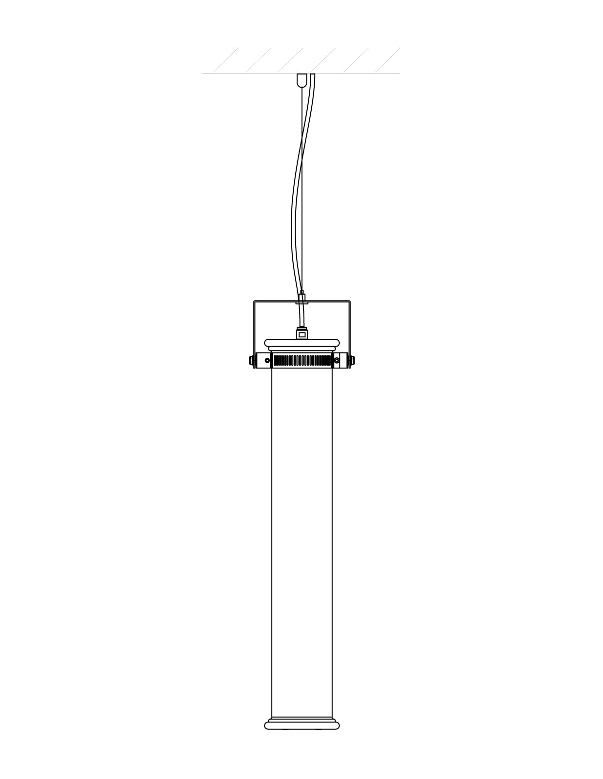 Vertical pendant lamp. In The Tube diffuses a filtered, softened, directed and oriented light via the simple fixed or removable po