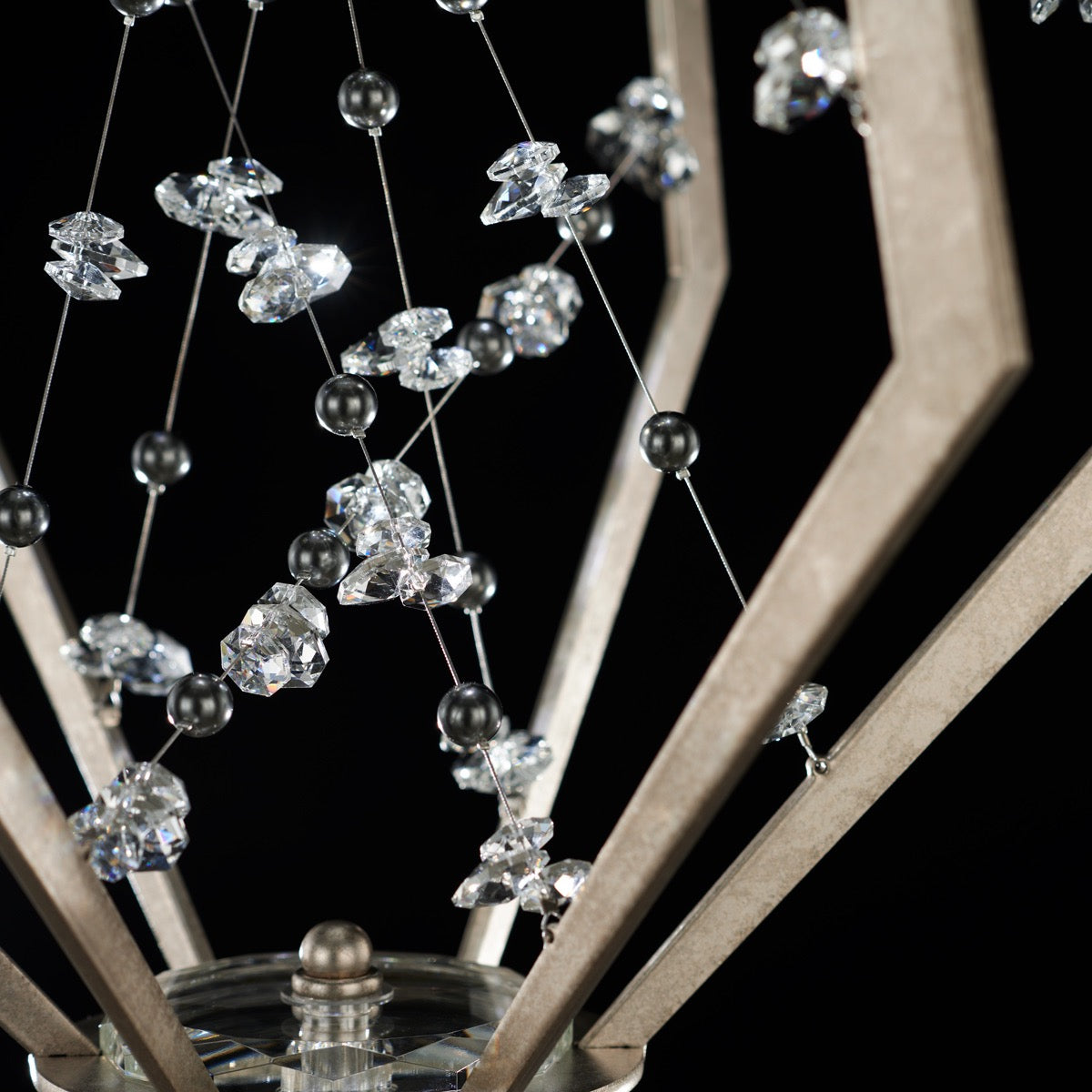 LED Pendant Light in Antique Silver with Tahitian Silver and Radiance Crystal from the Eternity Collection