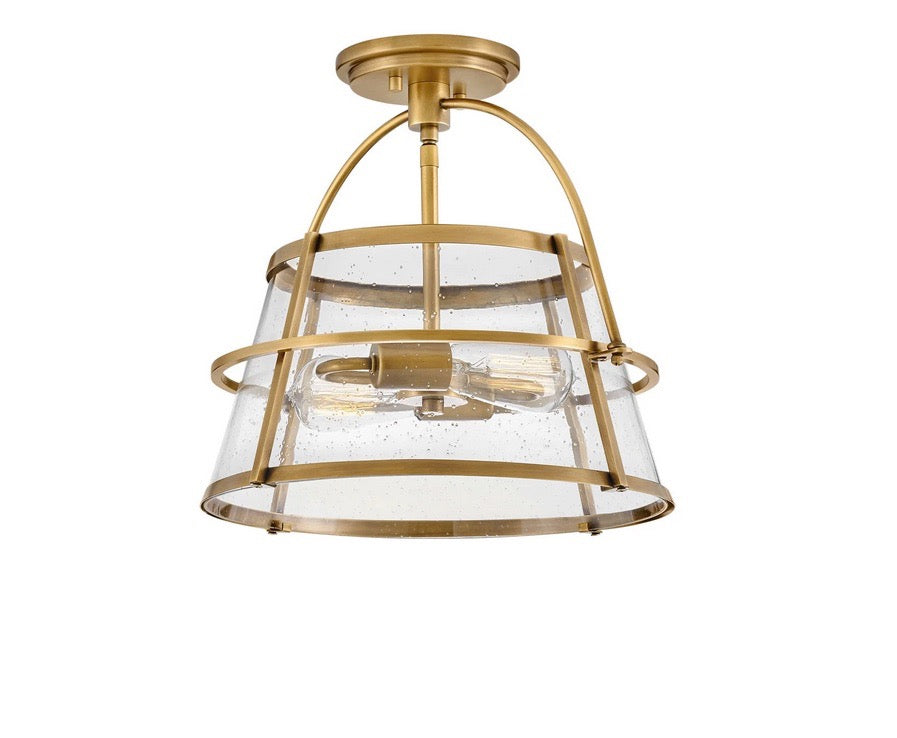 LED Semi-Flush Mount in Heritage Brass from the Tournon collection