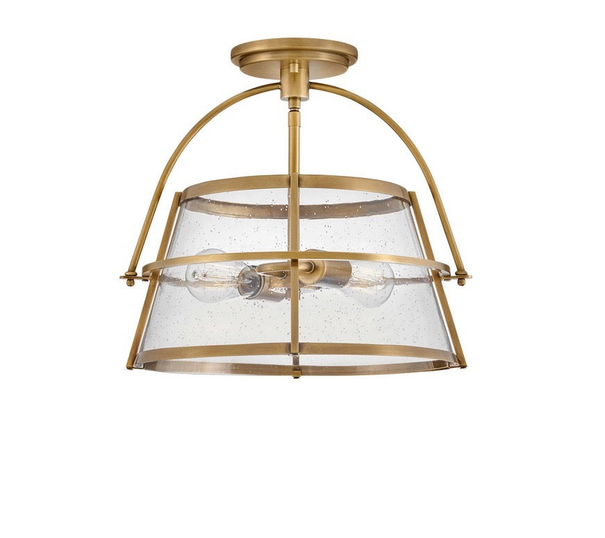 LED Semi-Flush Mount in Heritage Brass from the Tournon collection