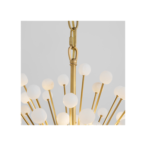 Visual Comfort Signature - SK 5730HAB/ALB - LED Chandelier - Lys - Hand-Rubbed Antique Brass and Alabaster