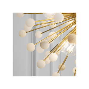 Visual Comfort Signature - SK 5730HAB/ALB - LED Chandelier - Lys - Hand-Rubbed Antique Brass and Alabaster