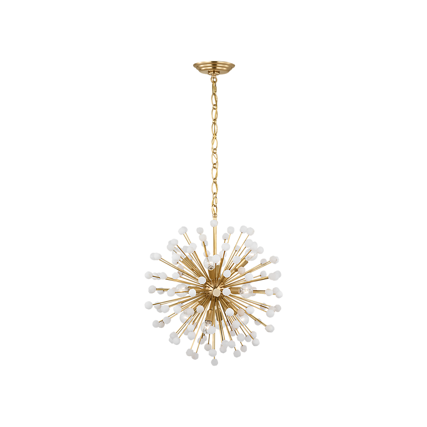 Visual Comfort Signature - SK 5730HAB/ALB - LED Chandelier - Lys - Hand-Rubbed Antique Brass and Alabaster