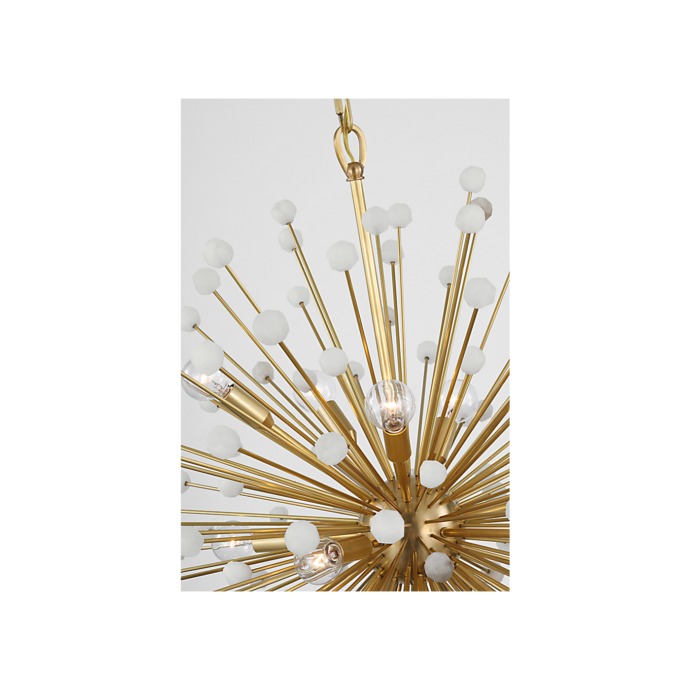 Visual Comfort Signature - SK 5731HAB/ALB - LED Chandelier - Lys - Hand-Rubbed Antique Brass and Alabaster