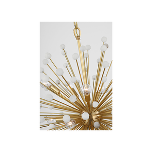 Visual Comfort Signature - SK 5731HAB/ALB - LED Chandelier - Lys - Hand-Rubbed Antique Brass and Alabaster