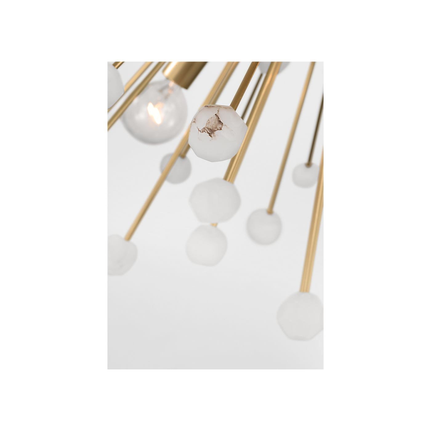 Visual Comfort Signature - SK 5731HAB/ALB - LED Chandelier - Lys - Hand-Rubbed Antique Brass and Alabaster