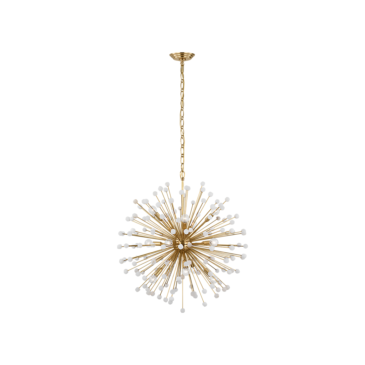 Visual Comfort Signature - SK 5731HAB/ALB - LED Chandelier - Lys - Hand-Rubbed Antique Brass and Alabaster