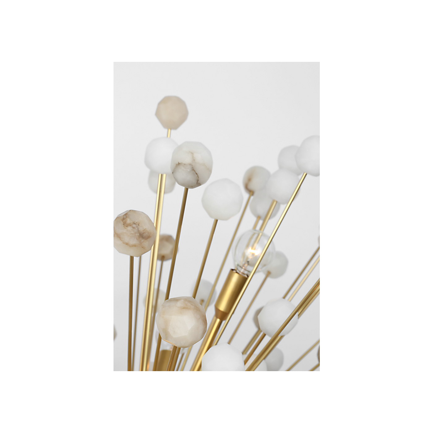 Visual Comfort Signature - SK 5732HAB/ALB - LED Chandelier - Lys - Hand-Rubbed Antique Brass and Alabaster