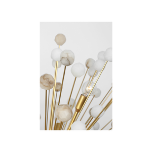 Visual Comfort Signature - SK 5732HAB/ALB - LED Chandelier - Lys - Hand-Rubbed Antique Brass and Alabaster