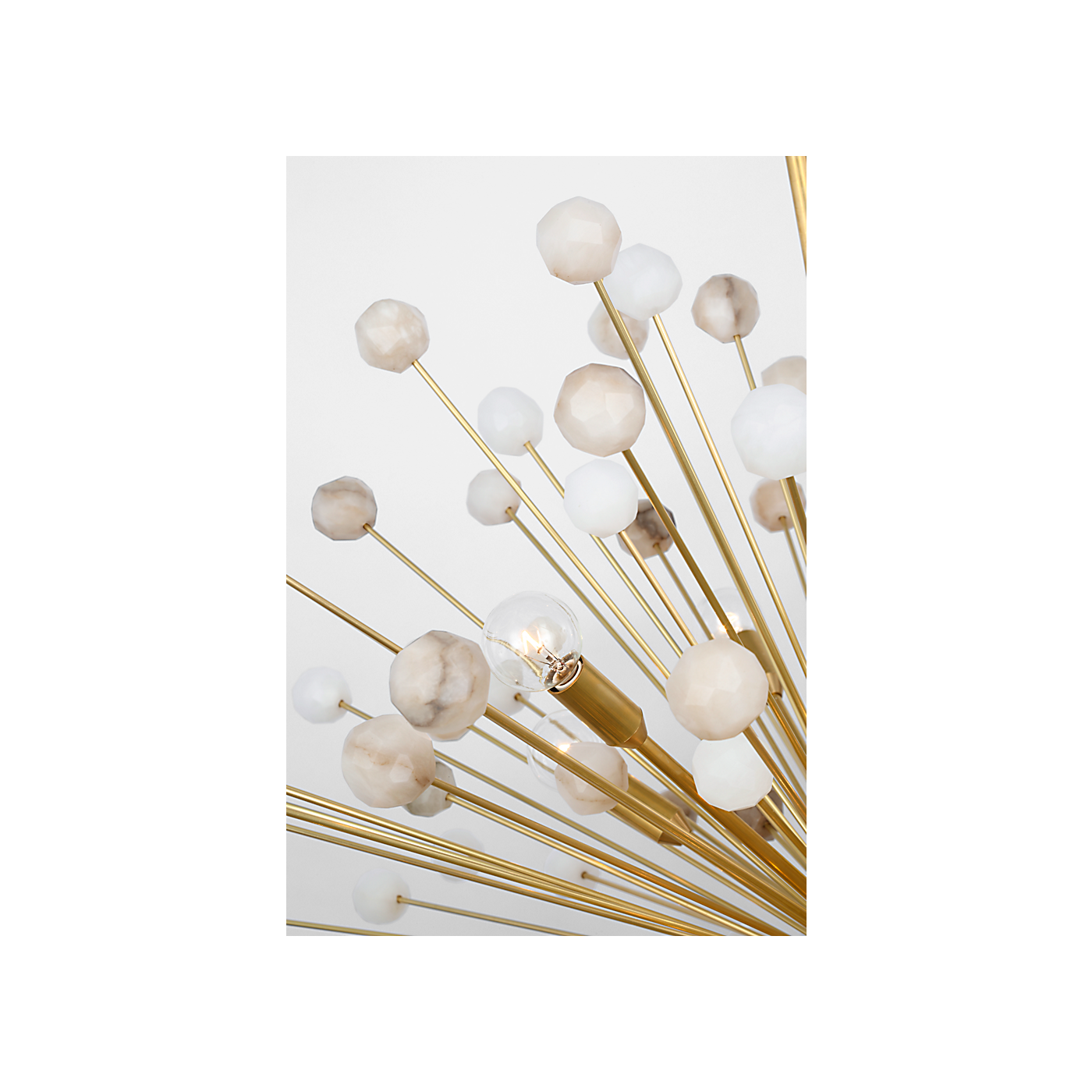 Visual Comfort Signature - SK 5732HAB/ALB - LED Chandelier - Lys - Hand-Rubbed Antique Brass and Alabaster
