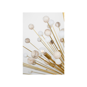 Visual Comfort Signature - SK 5732HAB/ALB - LED Chandelier - Lys - Hand-Rubbed Antique Brass and Alabaster