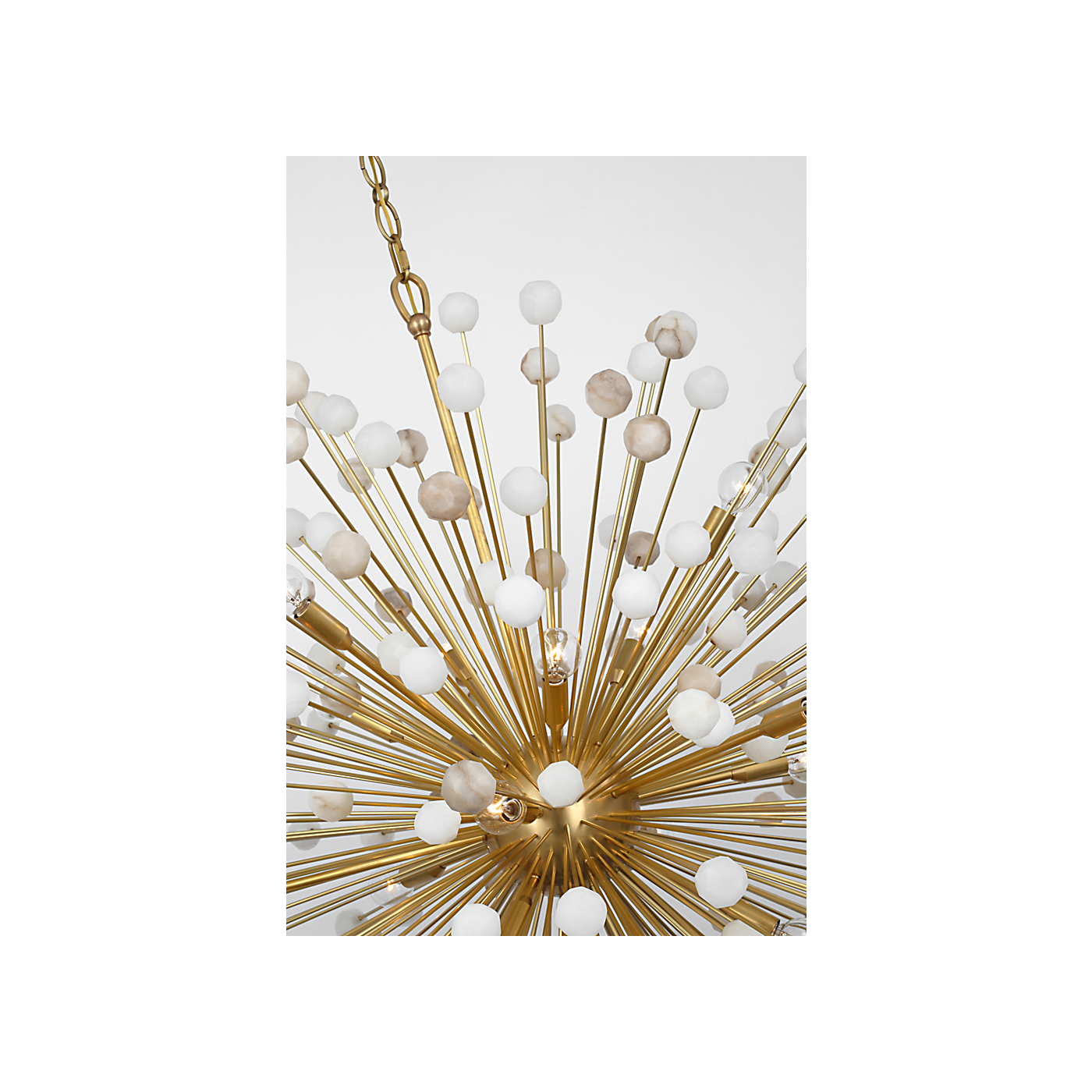 Visual Comfort Signature - SK 5732HAB/ALB - LED Chandelier - Lys - Hand-Rubbed Antique Brass and Alabaster