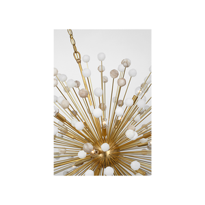 Visual Comfort Signature - SK 5732HAB/ALB - LED Chandelier - Lys - Hand-Rubbed Antique Brass and Alabaster