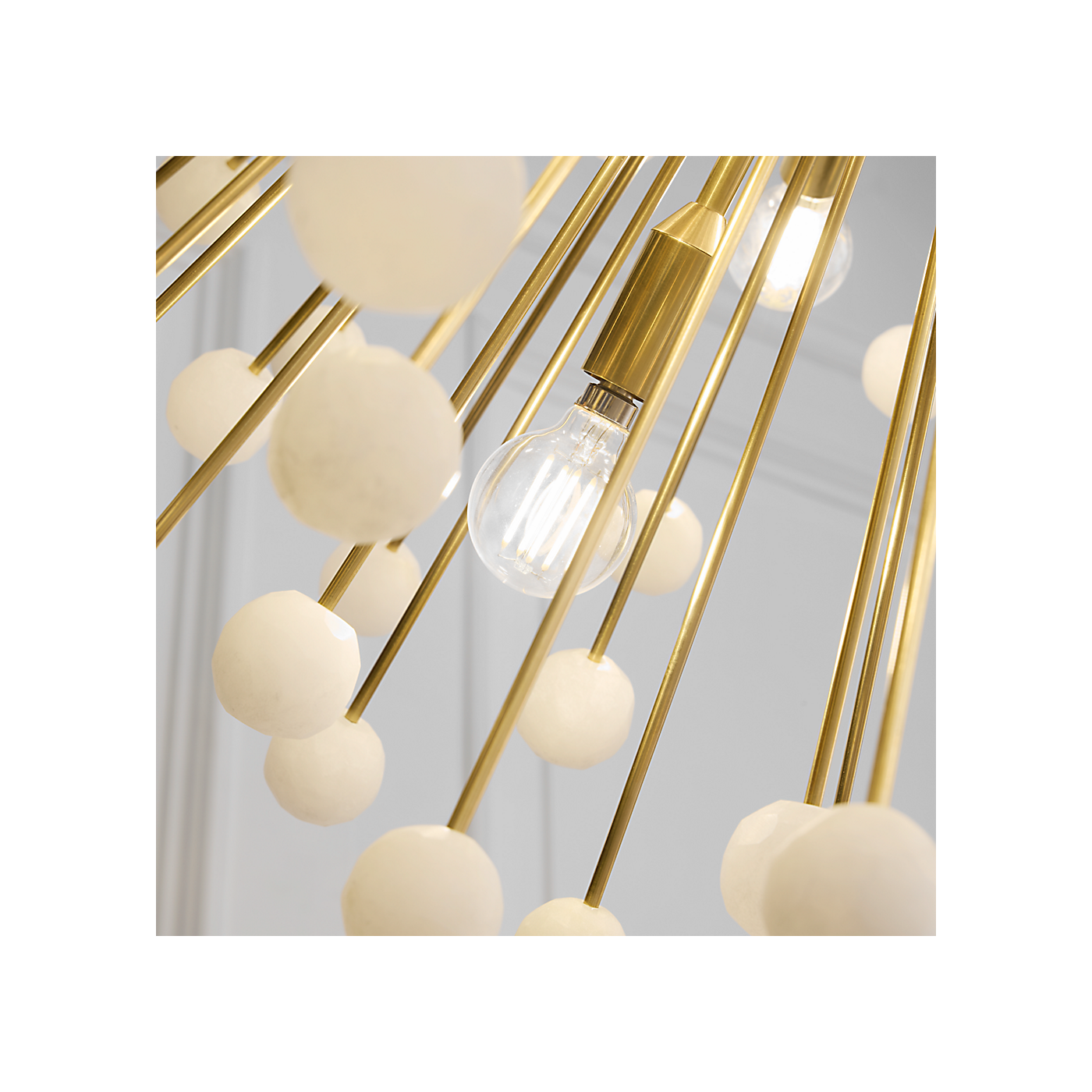 Visual Comfort Signature - SK 5730HAB/ALB - LED Chandelier - Lys - Hand-Rubbed Antique Brass and Alabaster