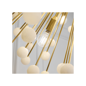 Visual Comfort Signature - SK 5730HAB/ALB - LED Chandelier - Lys - Hand-Rubbed Antique Brass and Alabaster