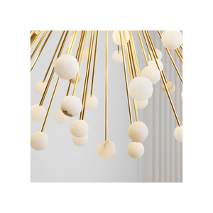 Visual Comfort Signature - SK 5730HAB/ALB - LED Chandelier - Lys - Hand-Rubbed Antique Brass and Alabaster