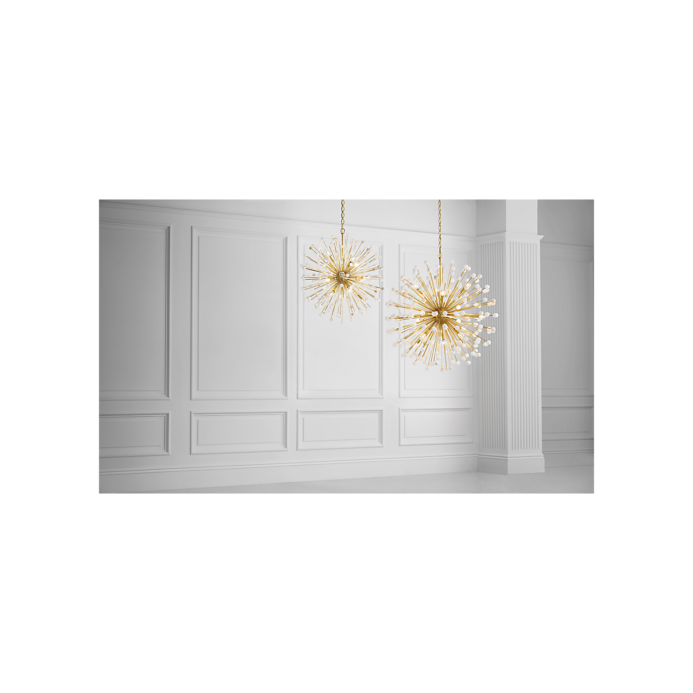 Visual Comfort Signature - SK 5732HAB/ALB - LED Chandelier - Lys - Hand-Rubbed Antique Brass and Alabaster