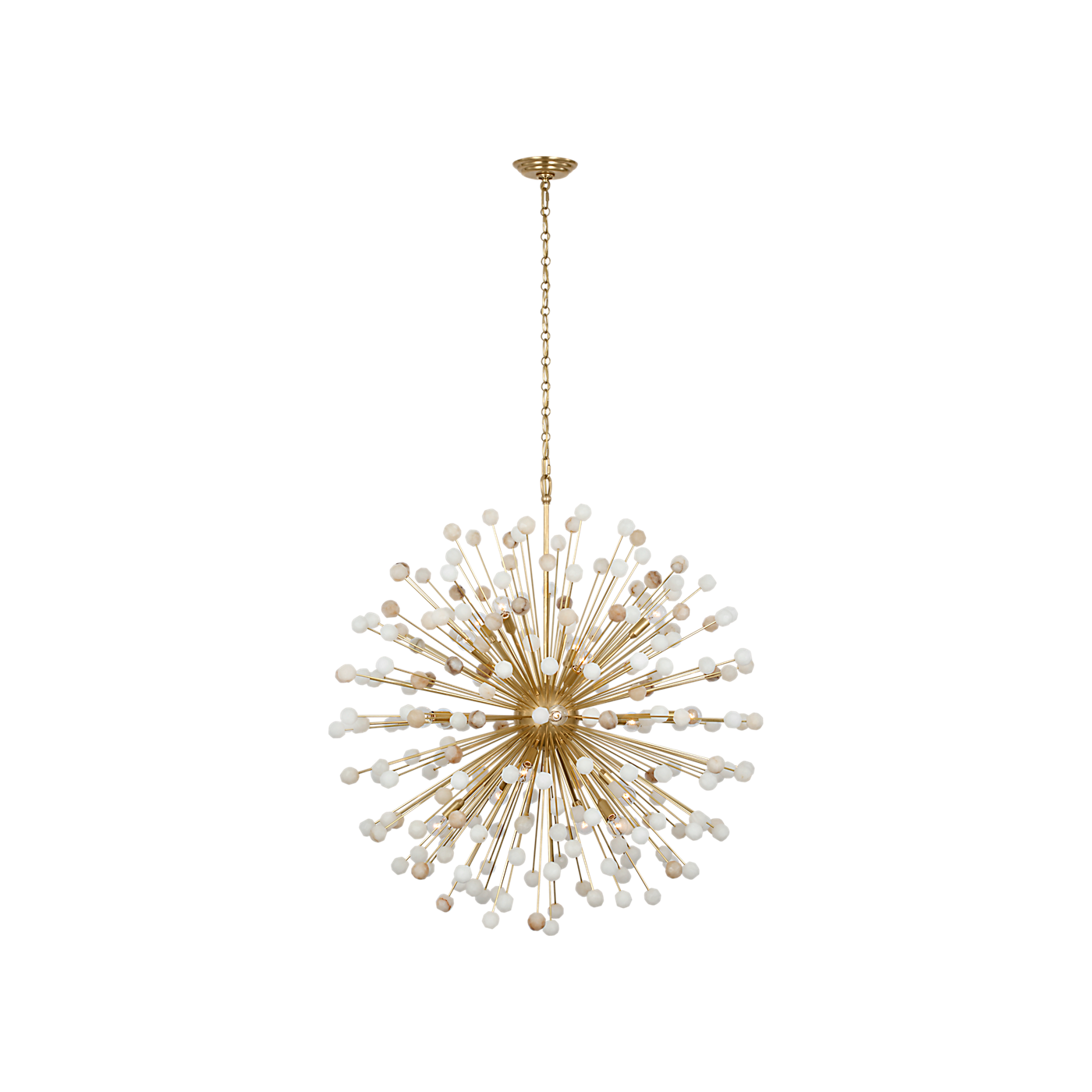 Visual Comfort Signature - SK 5732HAB/ALB - LED Chandelier - Lys - Hand-Rubbed Antique Brass and Alabaster