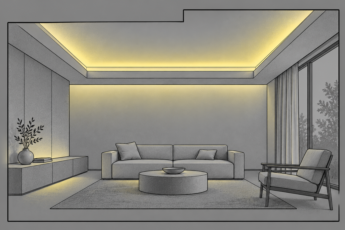 Cove and indirect lighting illustration