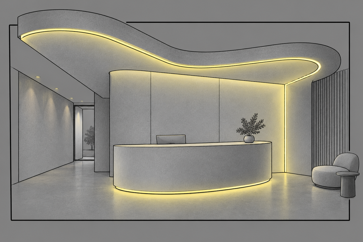 Flexible architectural lighting illustration