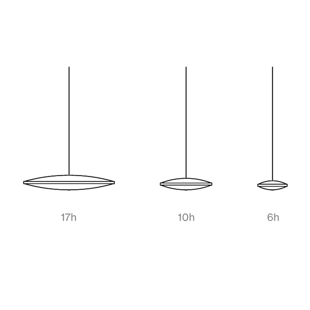 Chrona Dish Horizontal Pendant Light - line drawing