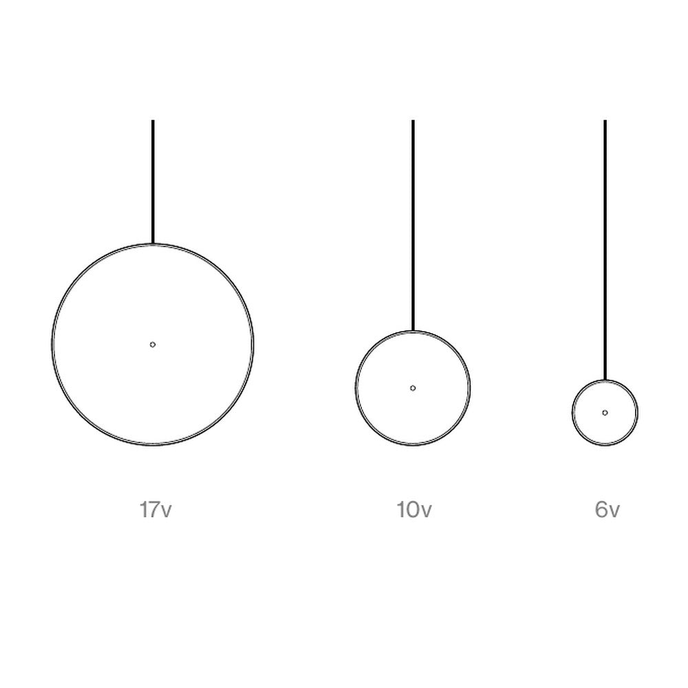 Chrona Dish Vertical Pendant Light - line drawing
