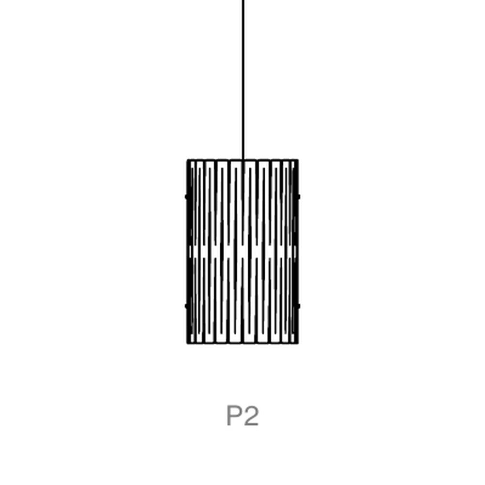 Kerflights P2 Wood Pendant Light - line drawing