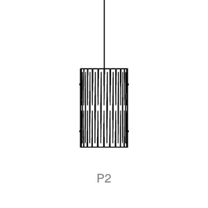 Kerflights P2 Wood Pendant Light - line drawing
