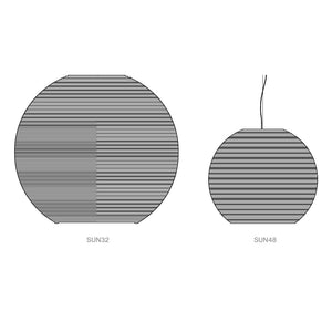 Sun Pendant Light - line drawing