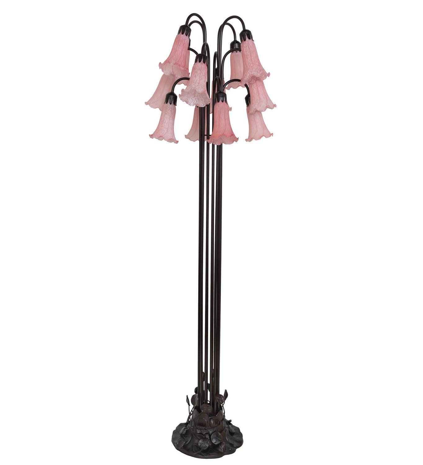 Meyda Tiffany - 15870 - 12 Light Floor Lamp - Pink - Mahogany Bronze