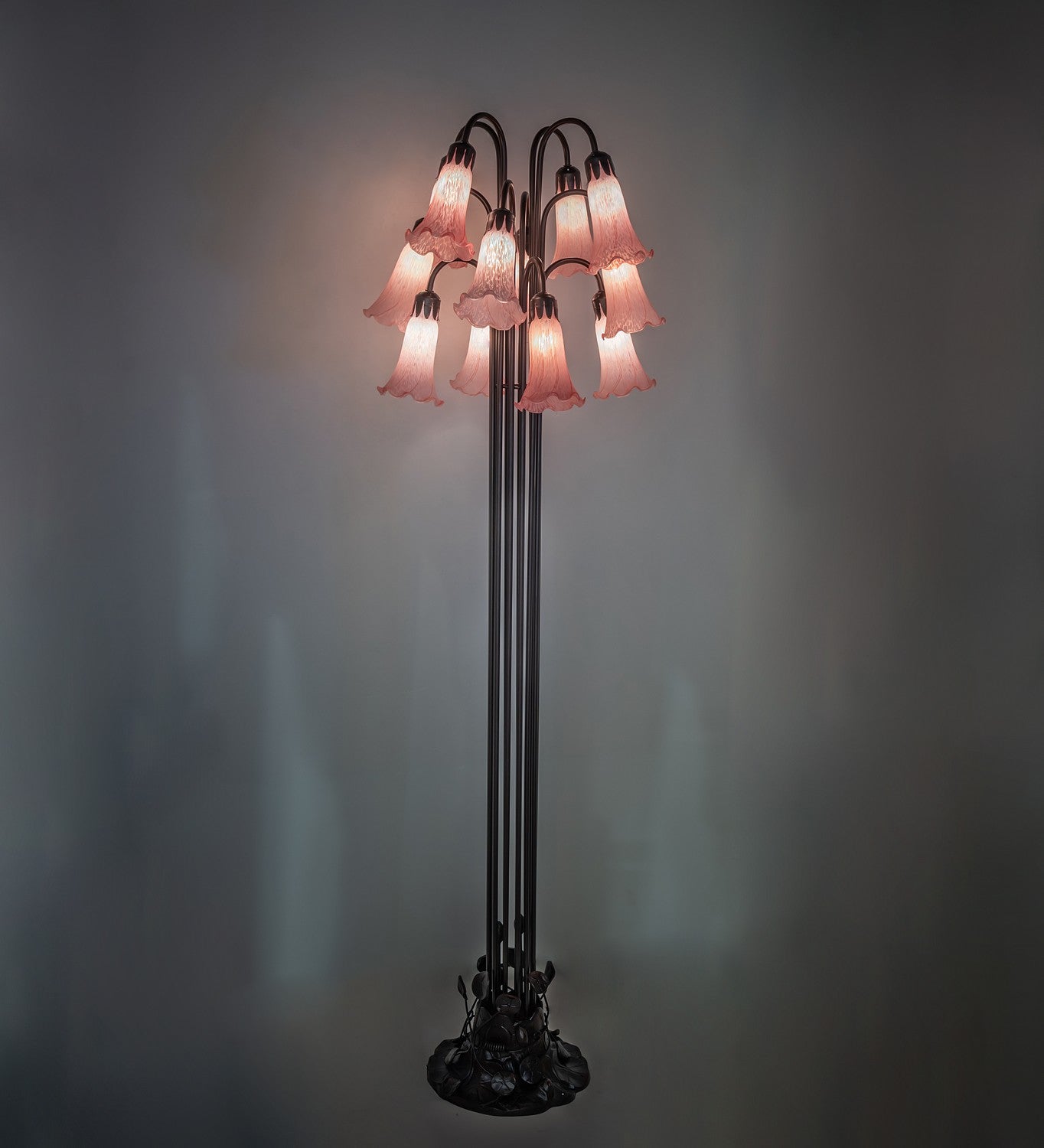 Meyda Tiffany - 15870 - 12 Light Floor Lamp - Pink - Mahogany Bronze