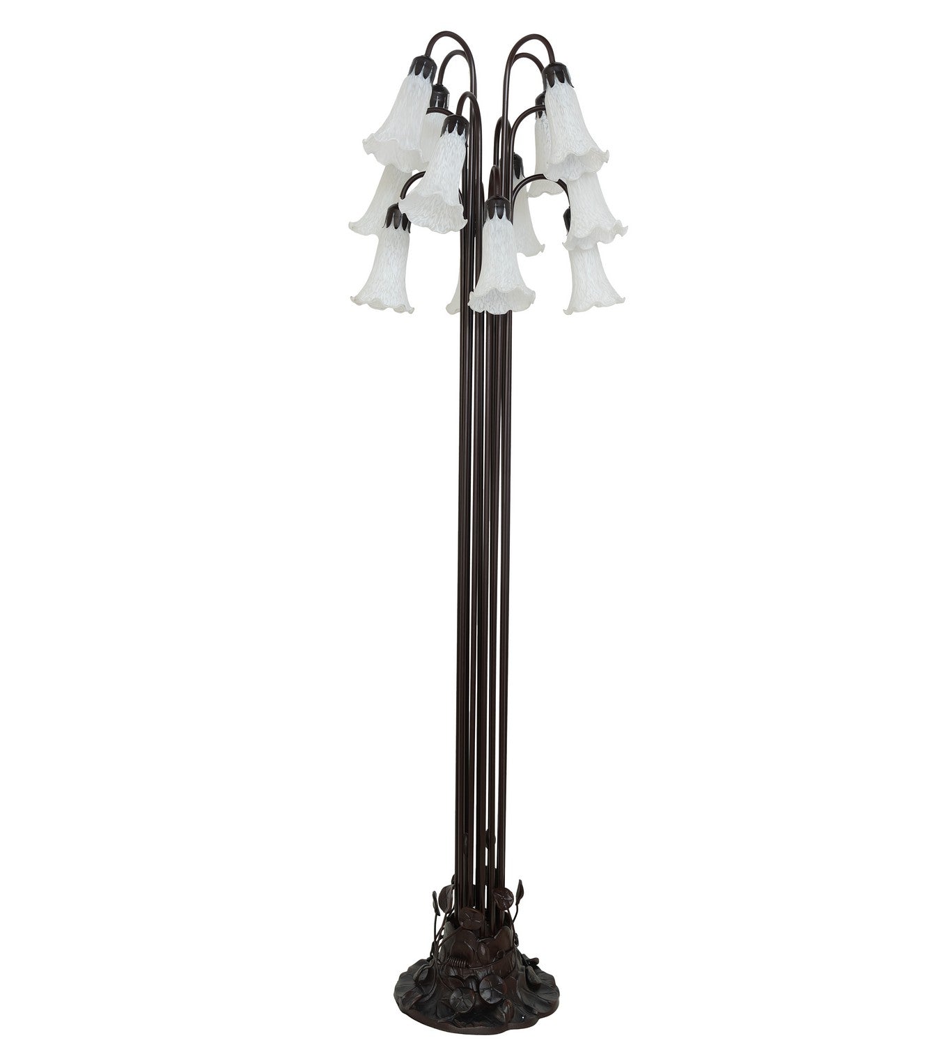 Meyda Tiffany - 15889 - 12 Light Floor Lamp - White - Mahogany Bronze