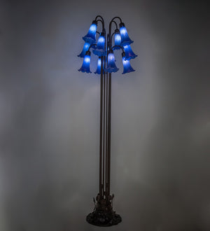 Meyda Tiffany - 15895 - 12 Light Floor Lamp - Blue - Mahogany Bronze