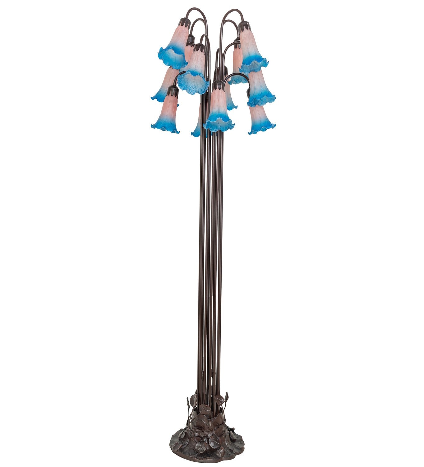 Meyda Tiffany - 15954 - 12 Light Floor Lamp - Pink/Blue - Mahogany Bronze