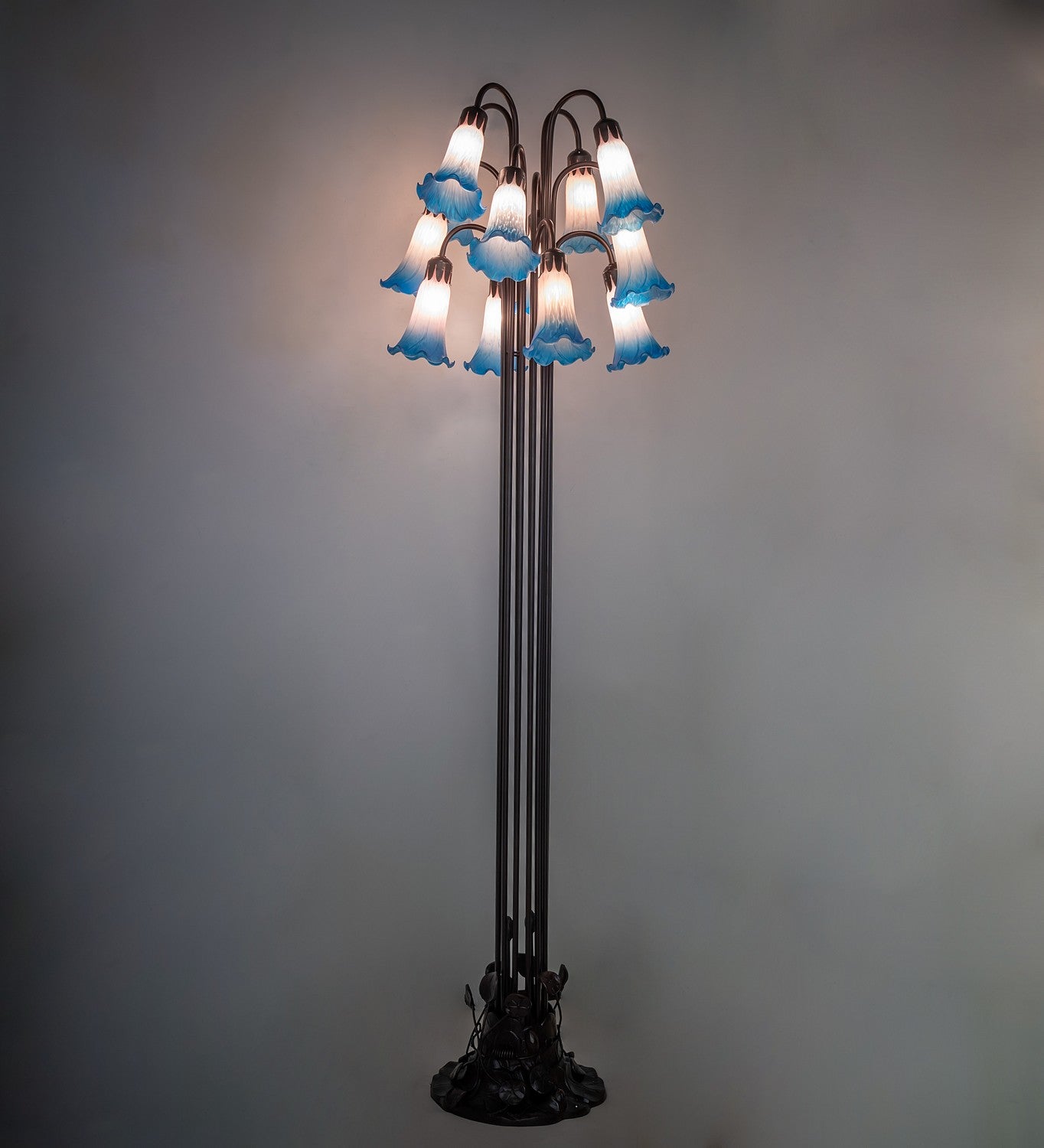 Meyda Tiffany - 15954 - 12 Light Floor Lamp - Pink/Blue - Mahogany Bronze