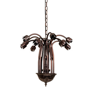 Meyda Tiffany - 16095 - 12 Light Chandelier - Pink/Blue - Mahogany Bronze