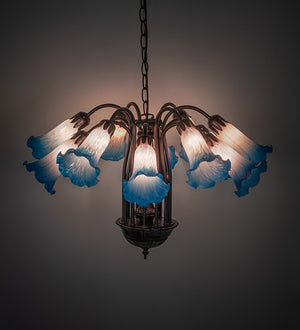 Meyda Tiffany - 16095 - 12 Light Chandelier - Pink/Blue - Mahogany Bronze